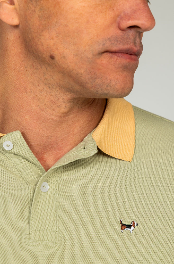Polo Bicolor Verde Bajo