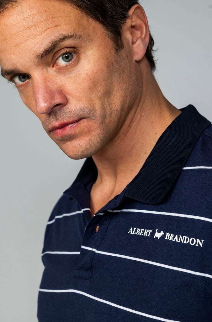 Polo Tricot Raya Blanca Fondo Marino