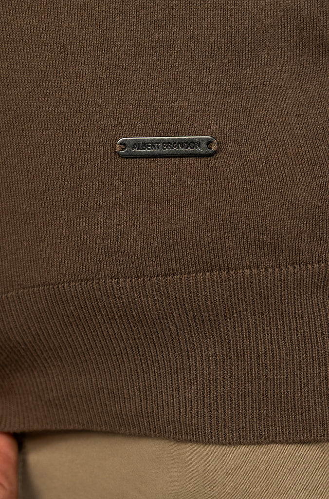 Polo Tricot Doble Canalé Marrón