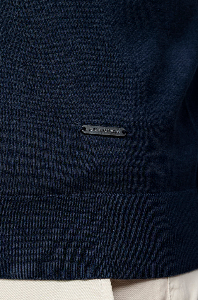 Polo Fino Tricot Botones Marino