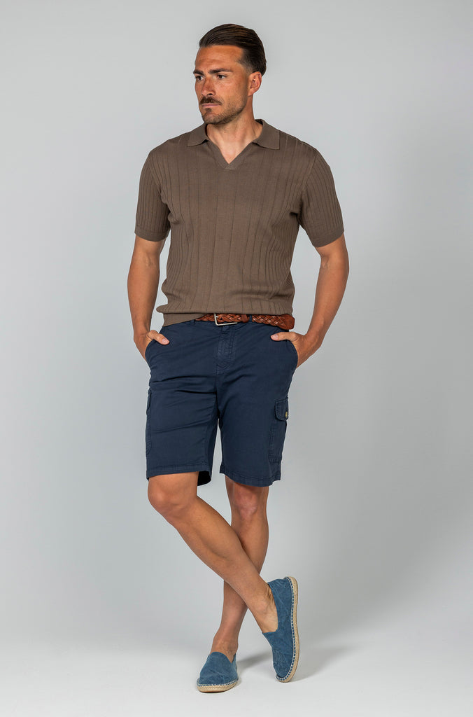 Polo Tricot Doble Canalé Marrón