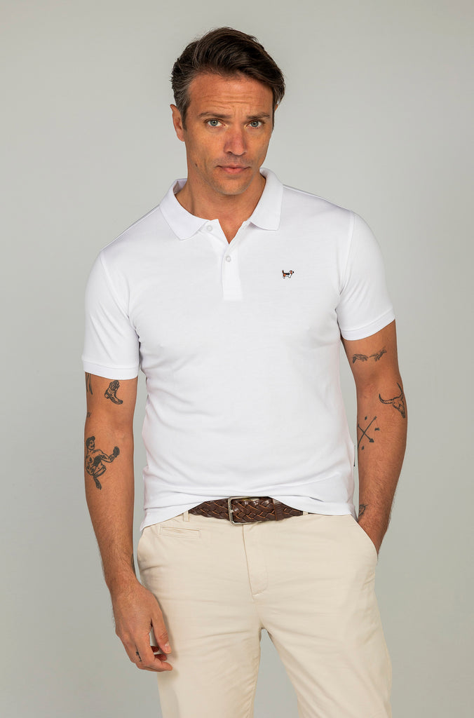 Pack tres polos técnicos crema, blanco y azul soft