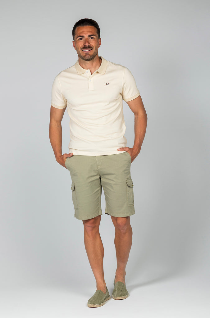 Pack tres polos técnicos crema, blanco y azul soft