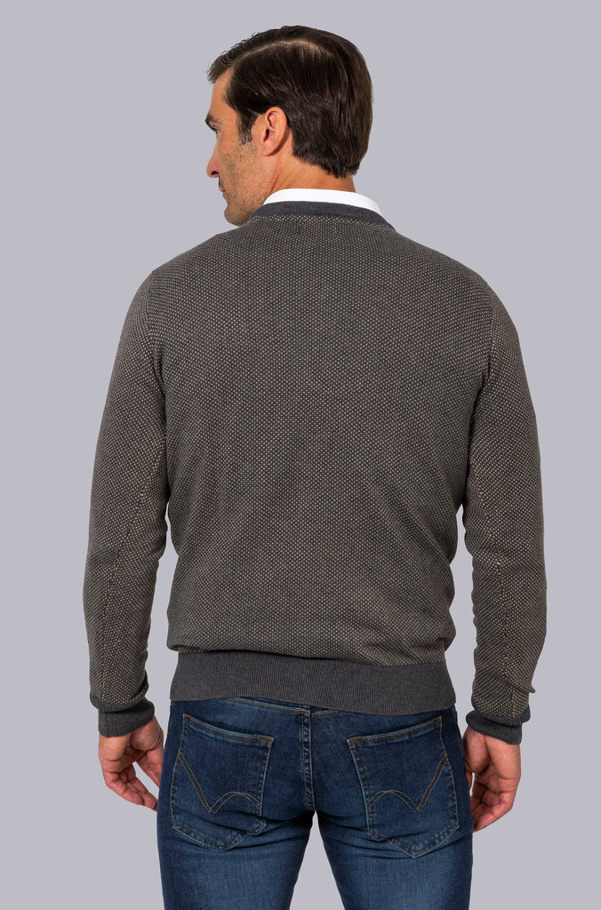 Suéter Cuello Redondo Jaspeado Melange