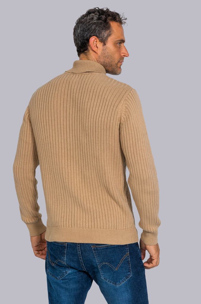 Suéter Dublín Espiga Cuello Cisne Beige