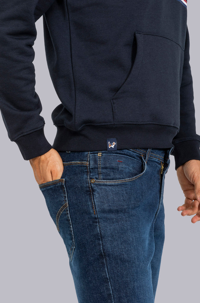 Sudadera Marino Capucha Lineas