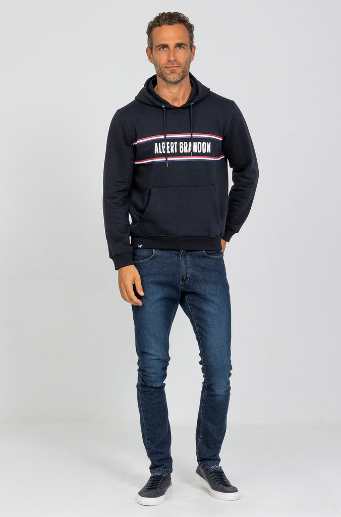 Sudadera Marino Capucha Lineas
