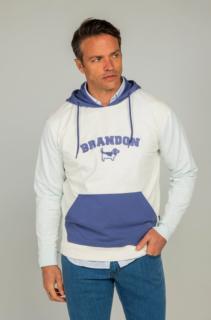 Sudadera Multicolor con Capucha Crema