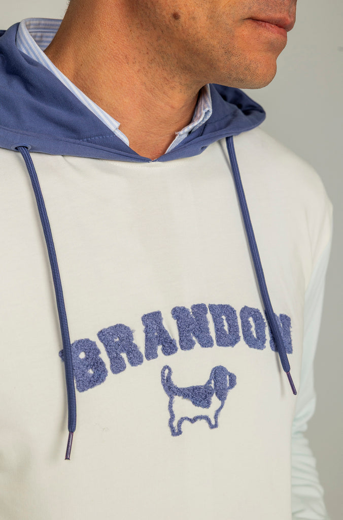 Sudadera Multicolor con Capucha Crema