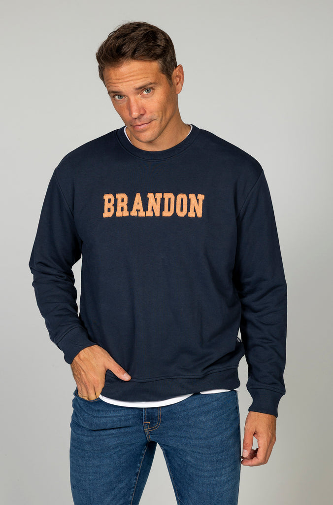 Sudadera Brandon letras relieve marino