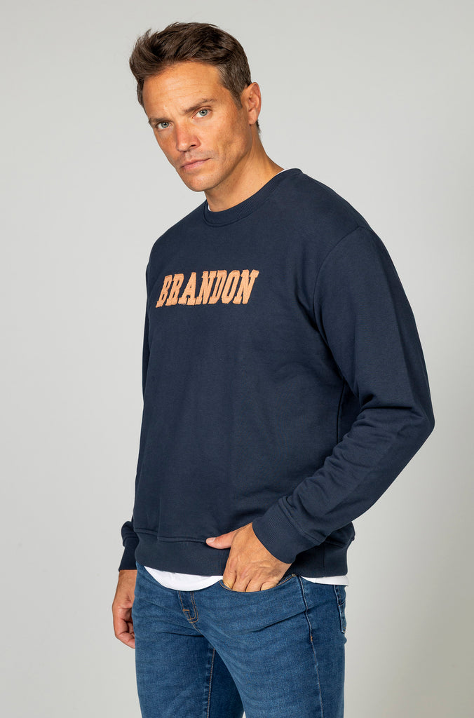 Sudadera Brandon letras relieve marino