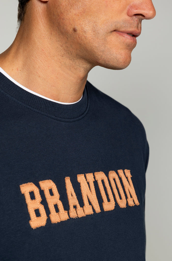 Sudadera Brandon letras relieve marino