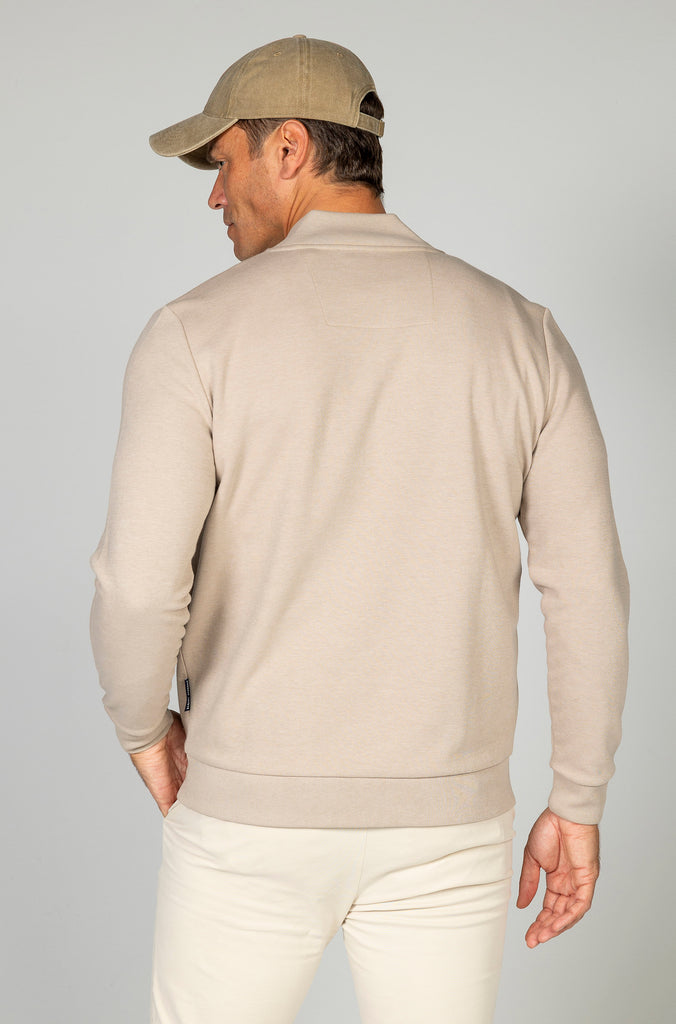 Sudadera bomber cremallera bolsillo crema