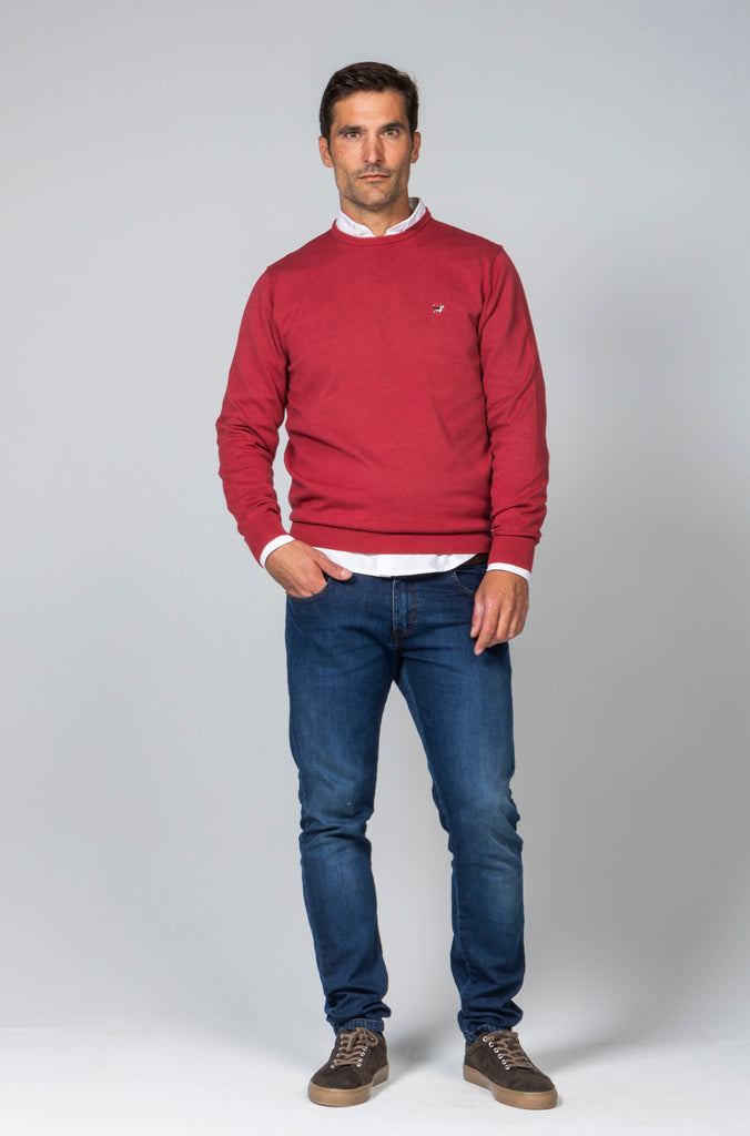Pack jersey cuello caja color coral y gris medio