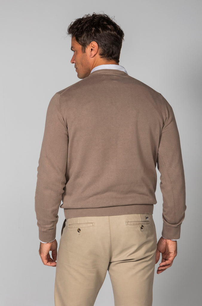 Jersey Básico Cuello Caja Marrón Medio