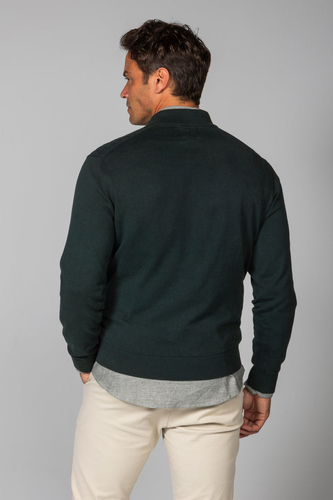Jersey Belfast Zipper Cadenas Verde Botella