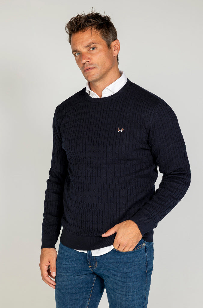 Jersey Ochos Cuello Caja Marino