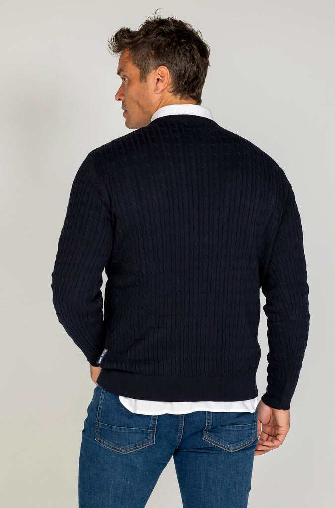 Jersey Ochos Cuello Caja Marino