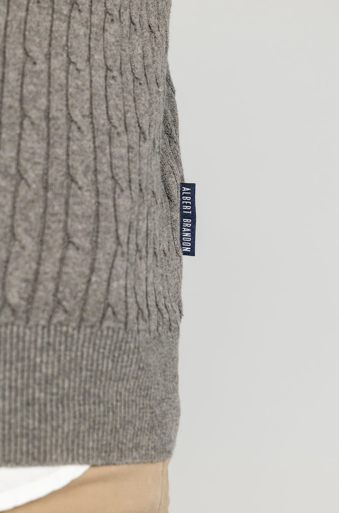 Jersey Ochos Cuello Caja Gris Medio