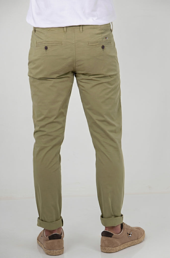 Pantalón Básico Elástico Verde Bajo