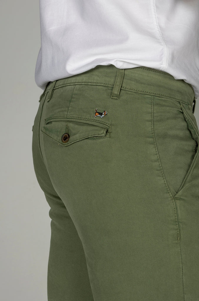 Pantalón Chino Elástico Garment Dyed Kaki