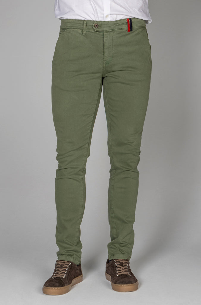 Pantalón Chino Elástico Garment Dyed Kaki