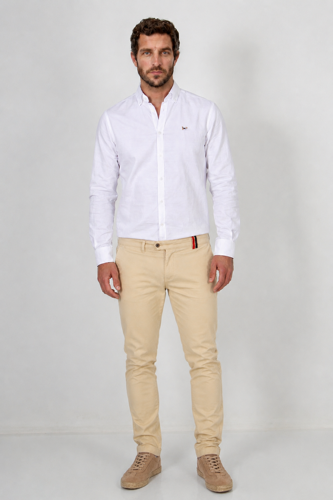 Pantalón Chino Slim Beige
