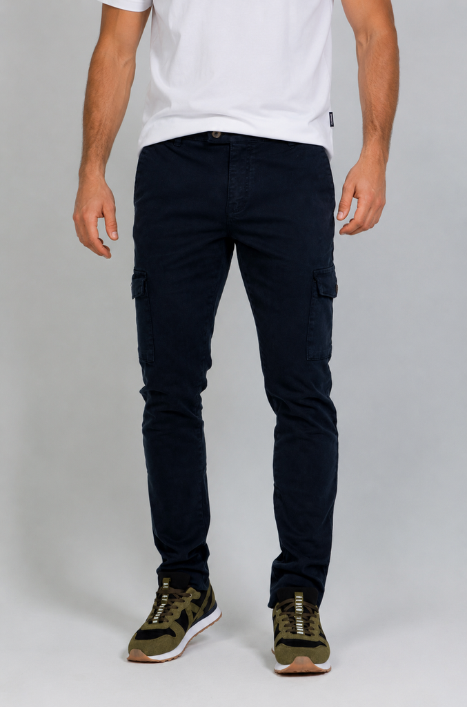 Pantalón Elástico Cargo Marino