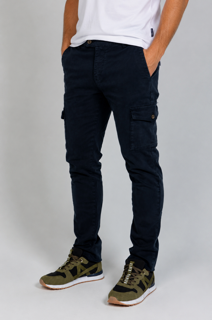 Pantalón Elástico Cargo Marino