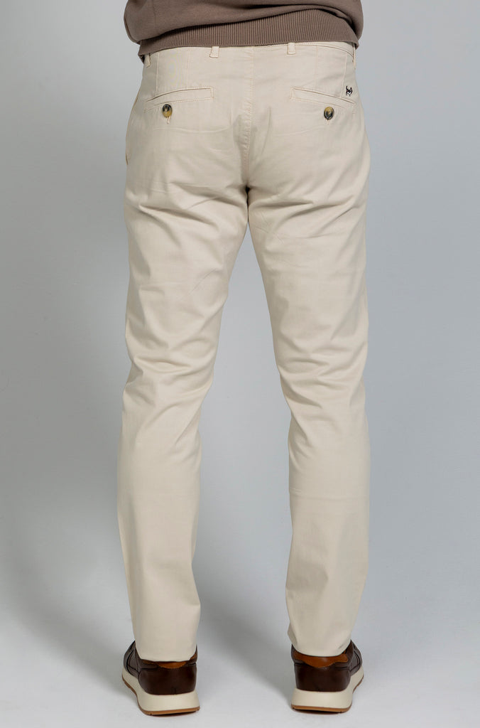 Pantalón Chino Elástico Custom Crudo