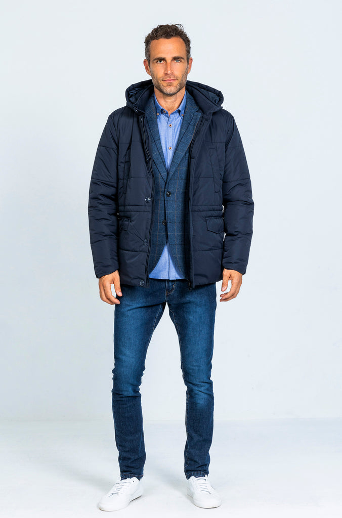 Chaqueta Helsinki con capucha marino