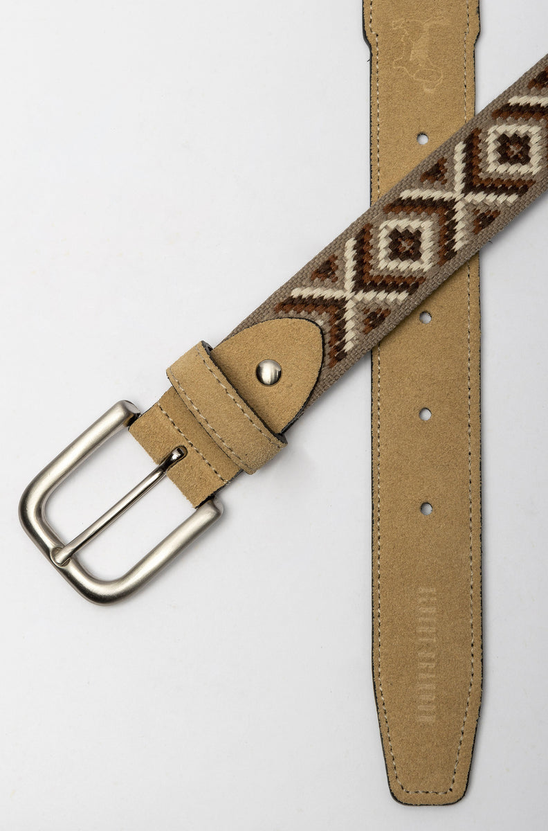 Cinturón Étnico de lona beige en Albert Brandon