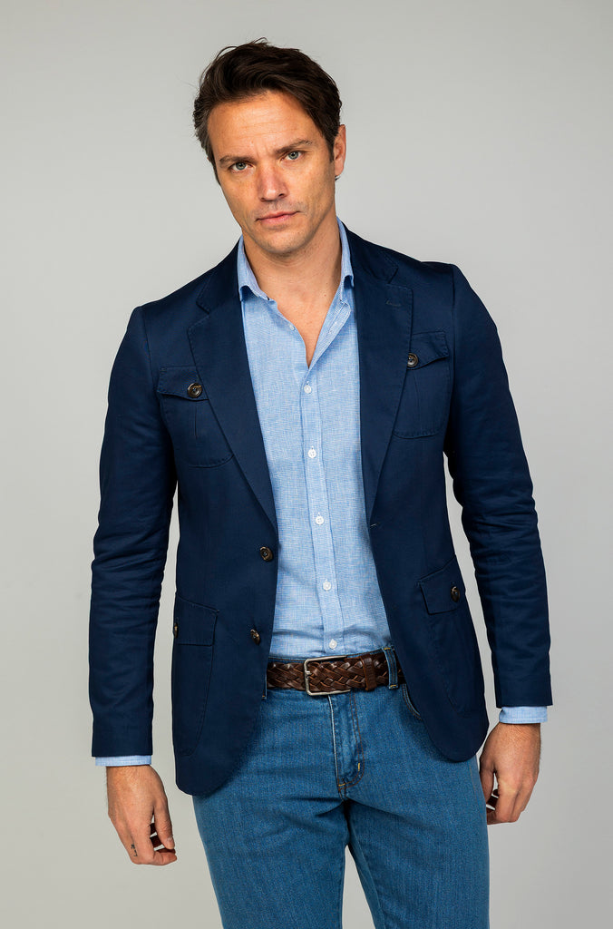 Americana Casual Algodón Marino.