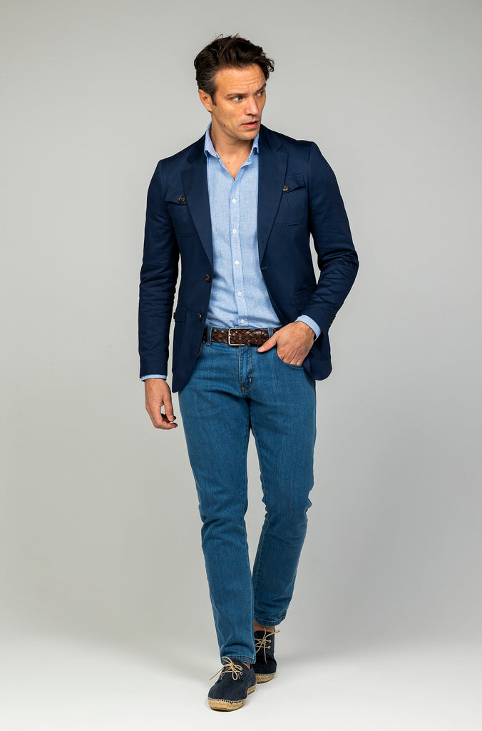 Americana Casual Algodón Marino.