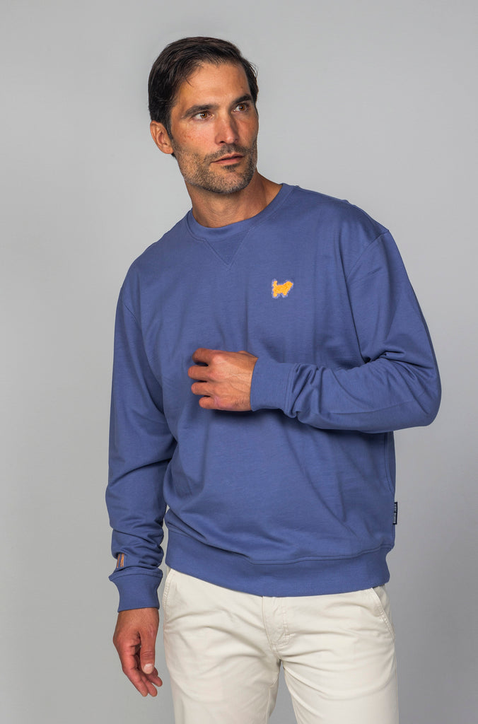 Sudadera Towel Azul Medio Beagle Relieve