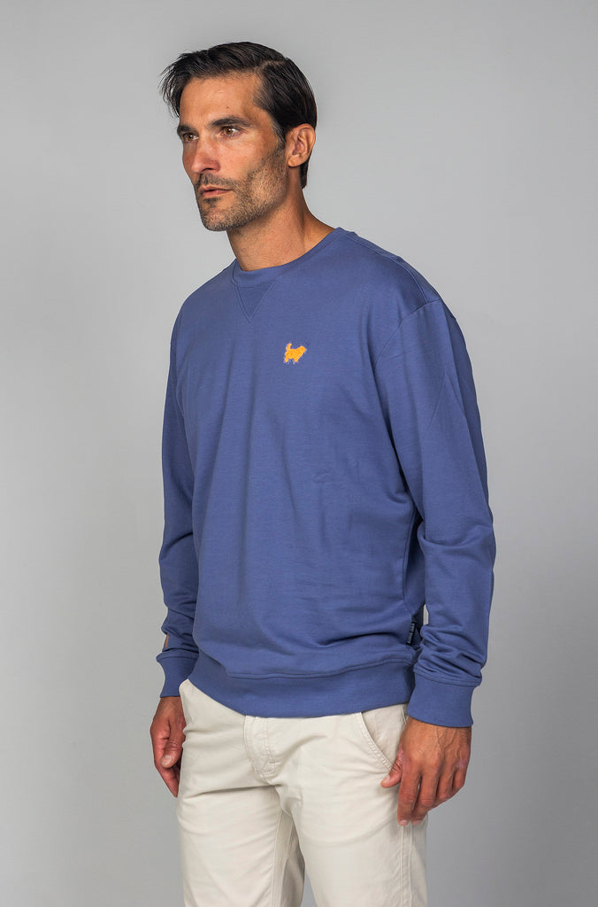 Sudadera Towel Azul Medio Beagle Relieve