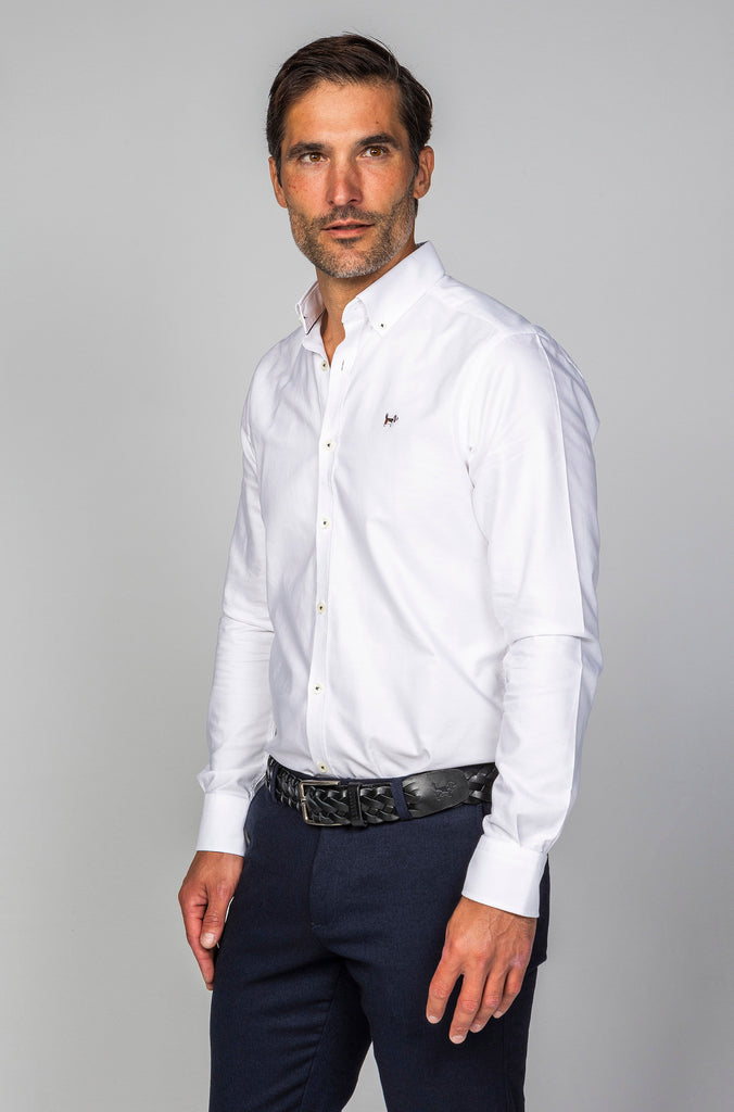 Camisa Oxford Liso Blanco