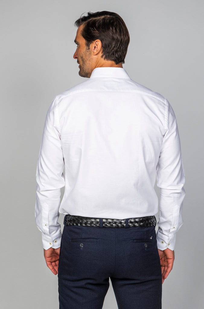Camisa Oxford Liso Blanco