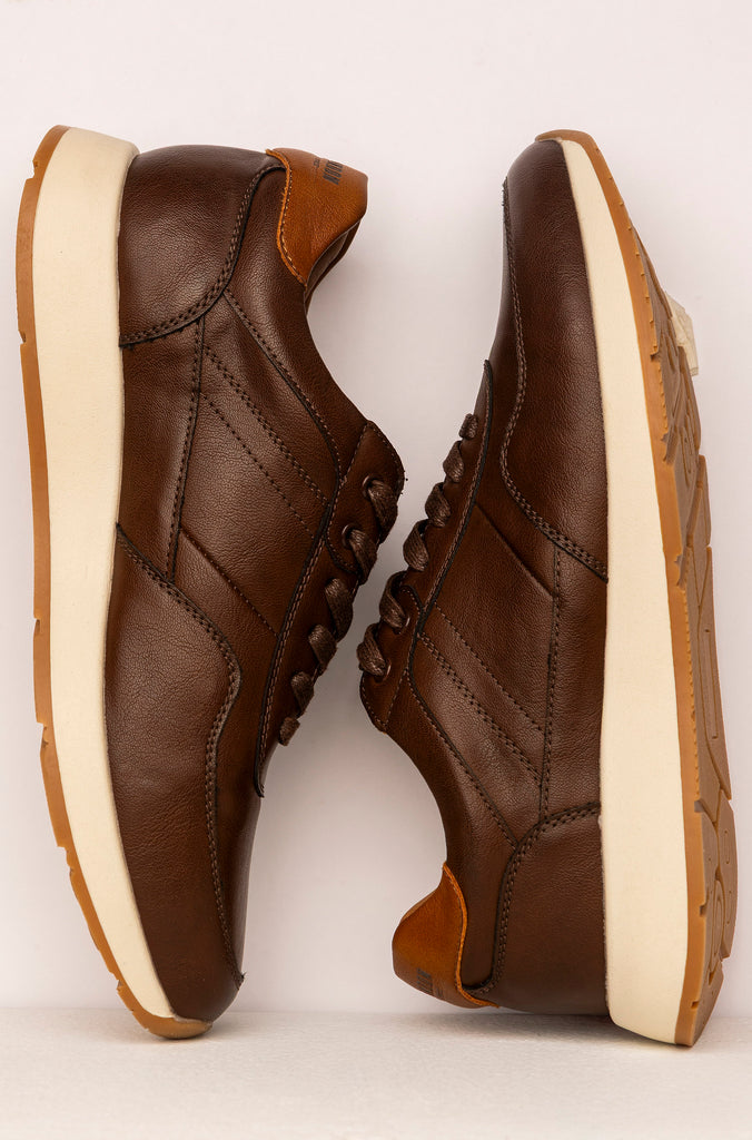 ZAPATILLA SPORT POLIPIEL MARRÓN