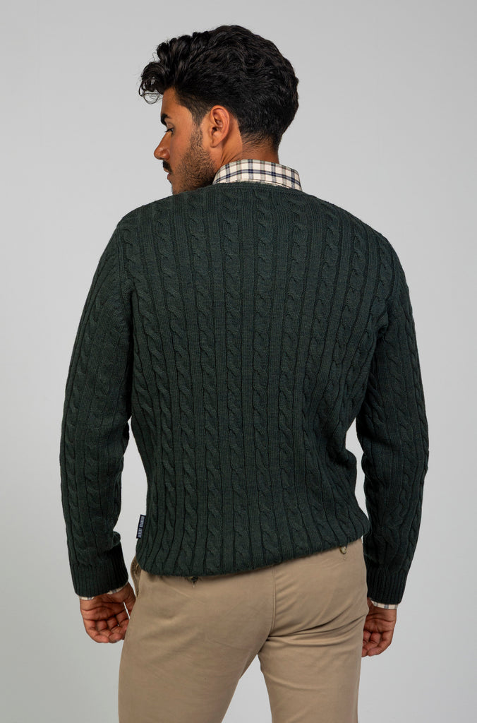 Jersey Cadenas Cuello Caja Verde Botella