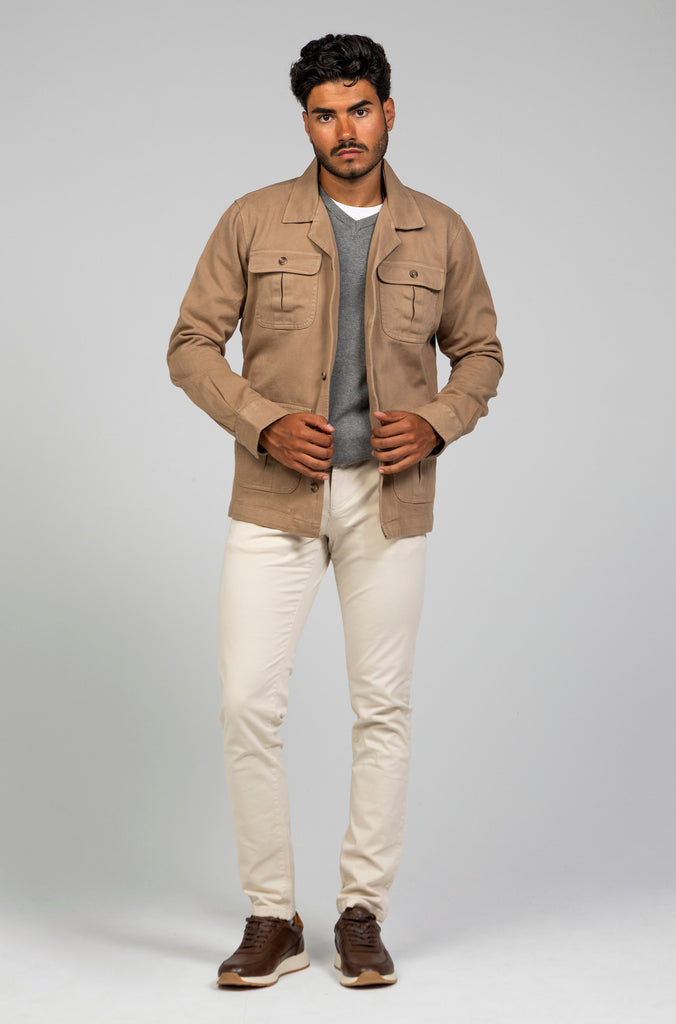 Sahariana Duster Tintada Marron