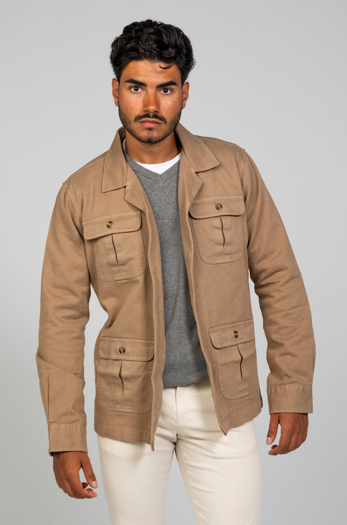 Sahariana Duster Tintada Marron