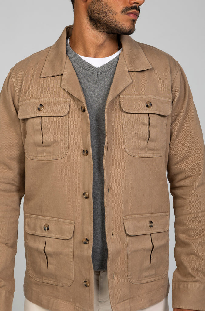 Sahariana Duster Tintada Marron