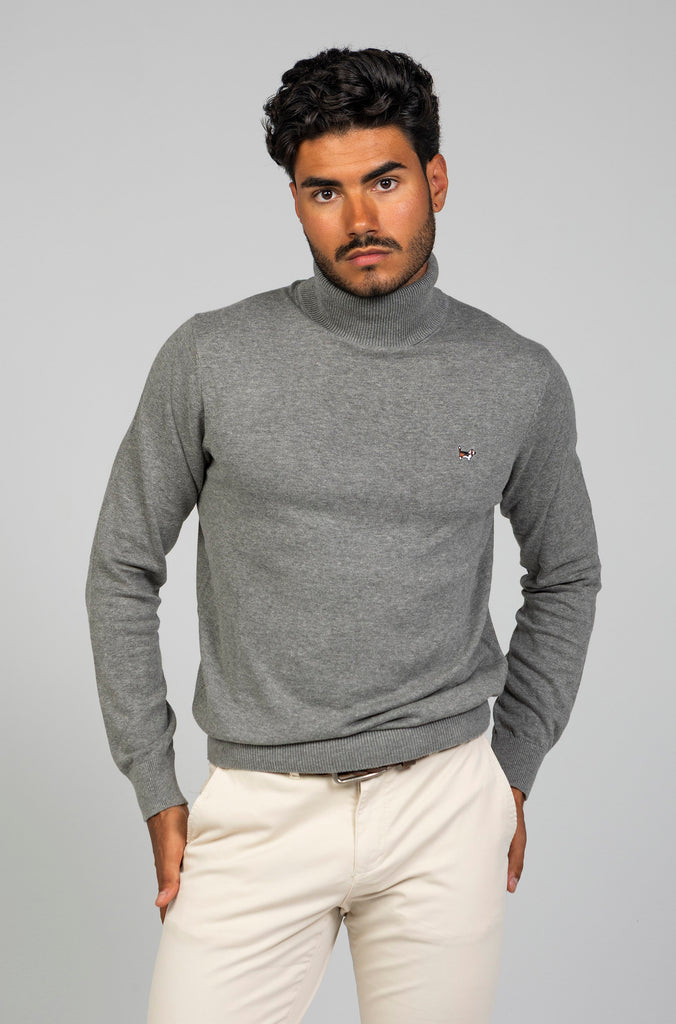 Jersey Cuello Cisne Gris Medio