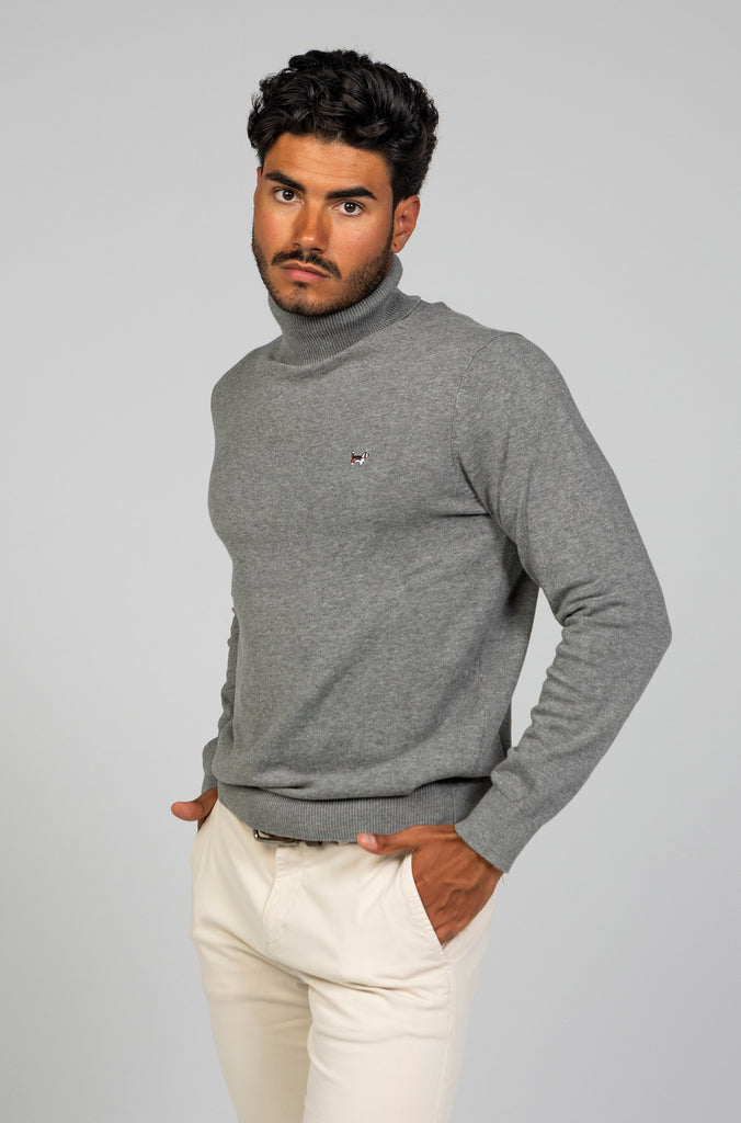 Jersey Cuello Cisne Gris Medio