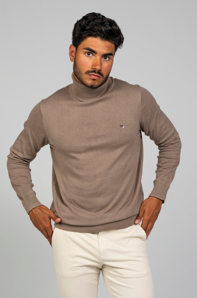 Jersey Cuello Cisne Marrón Medio