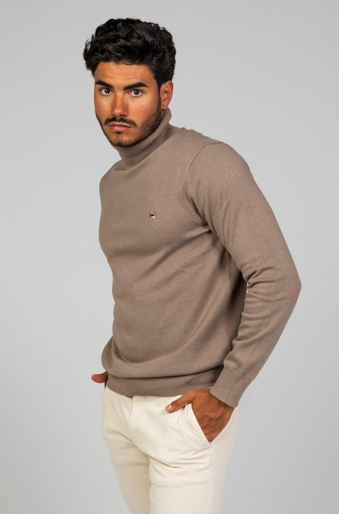 Jersey Cuello Cisne Marrón Medio