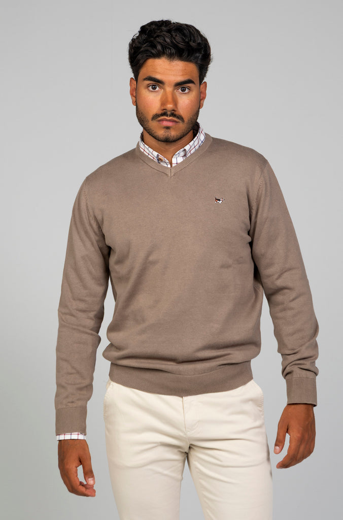 Jersey Básico Pico Marrón Medio