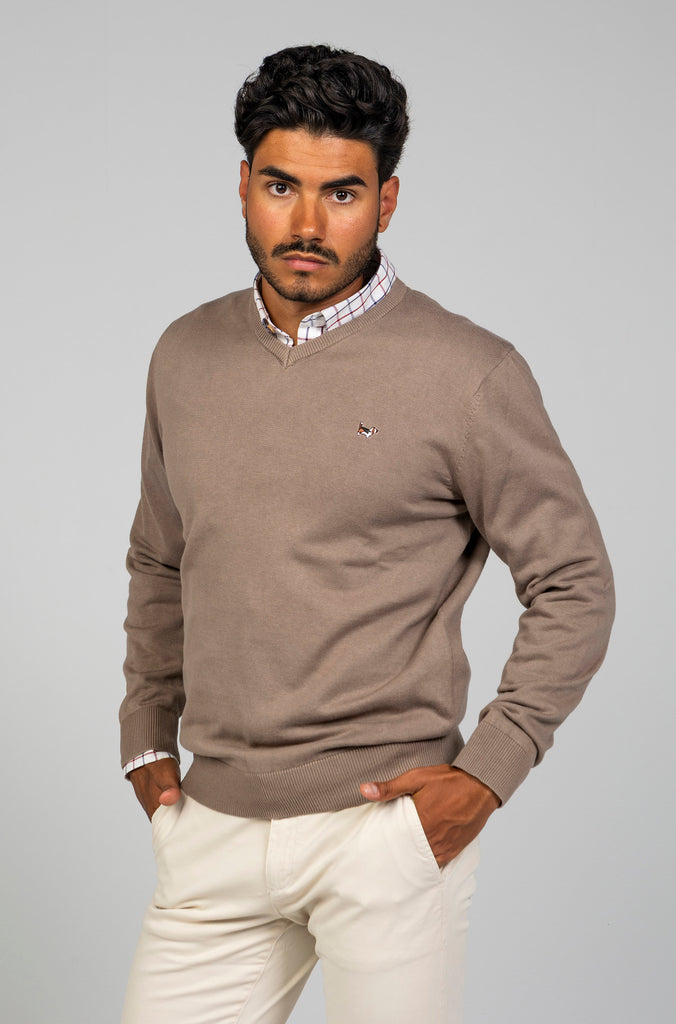 Jersey Básico Pico Marrón Medio