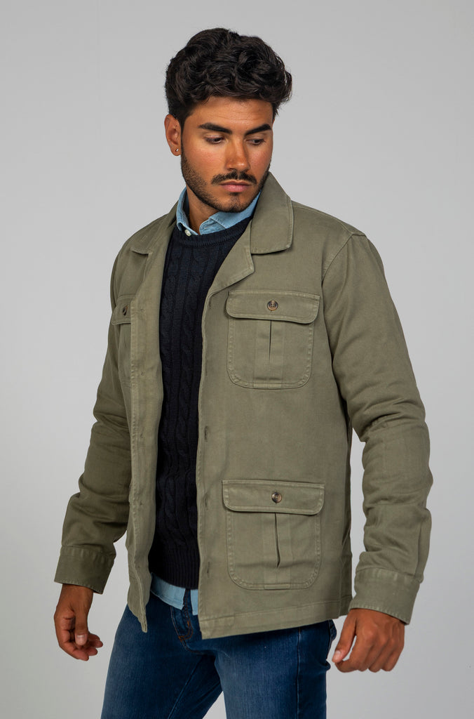 Sahariana Duster Tintada Verde